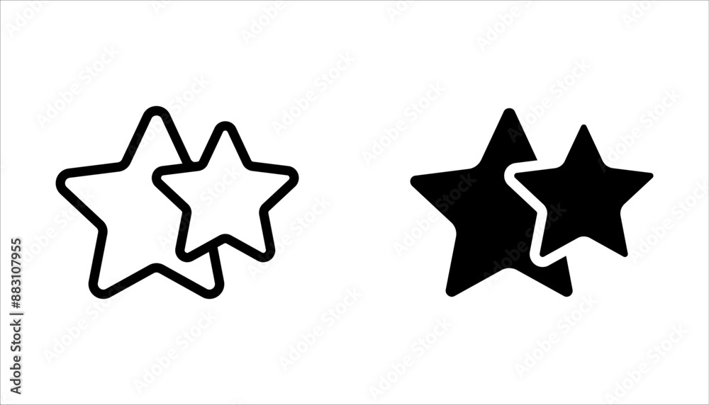 star icon and favorite icon set. Vector illustration isolated on white background. star icon and favorite icon set. Vector illustration isolated on white background.