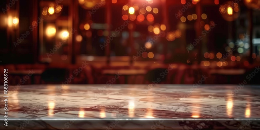 Marble Table Top in a Cozy Restaurant Marble Table Top in a Cozy Restaurant