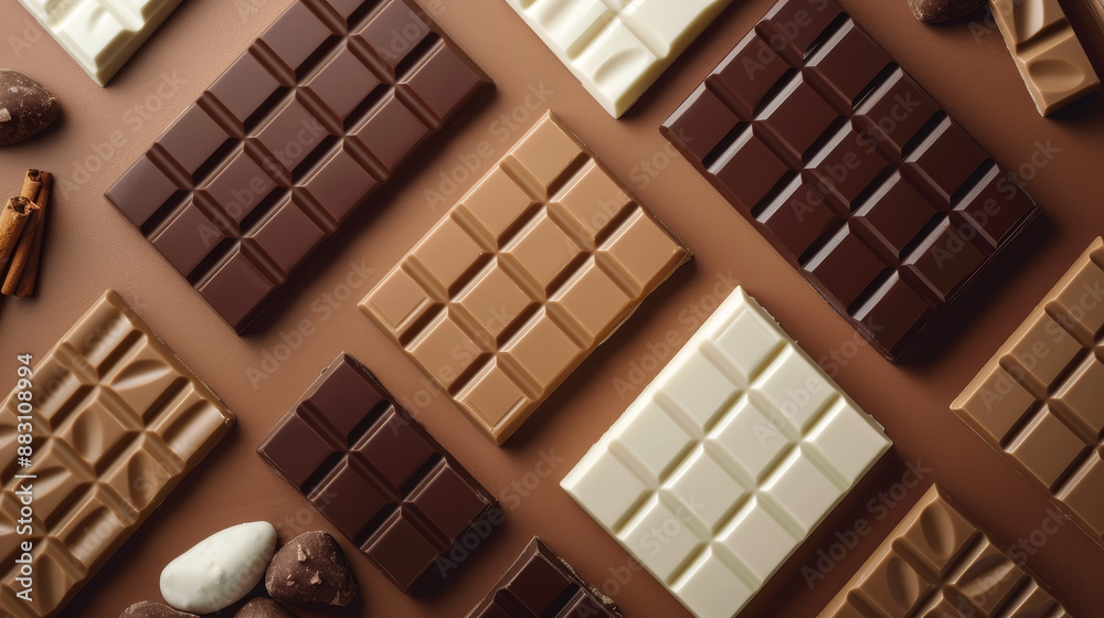 the delicious variety of milk, dark, and white chocolate bars, perfect for any content related to sweets and confectionery.
the delicious variety of milk, dark, and white chocolate bars, perfect for any content related to sweets and confectionery.