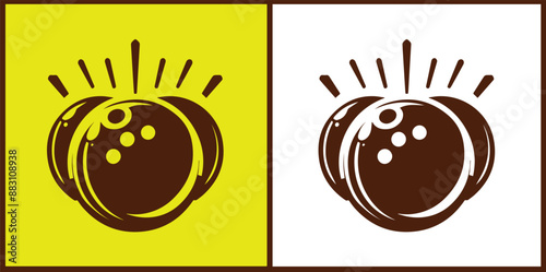 bowling ball icon set bowling ball symbol collection Vector illustration