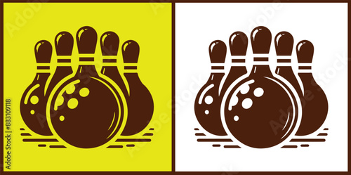 bowling ball icon set bowling ball symbol collection Vector illustration