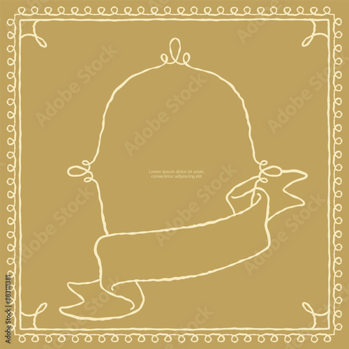 Series of classic story book cover page frame background layout template in warm autumn color