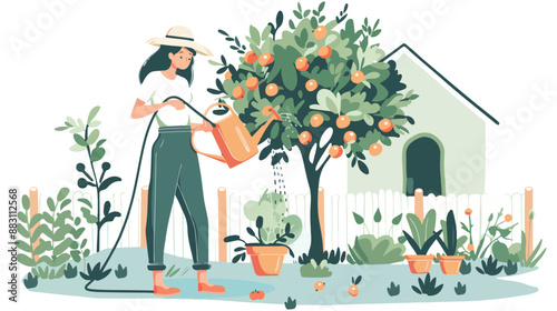 Horticulture Olericulture or Gardening Hobby. Young Women