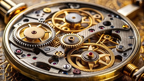 Captivating close-up of disassembled watch mechanism, watch, mechanism, disassembled, close-up, macro, gears