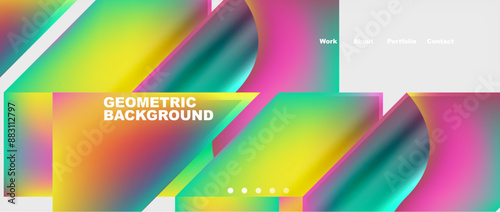 Colorful gradients with abstract geometric shapes. Vector Illustration For Wallpaper, Banner, Background, Card, Book Illustration, landing page