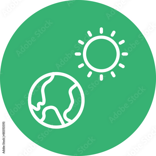 Greenhouse Effect Vector Line White Circles Multicolors