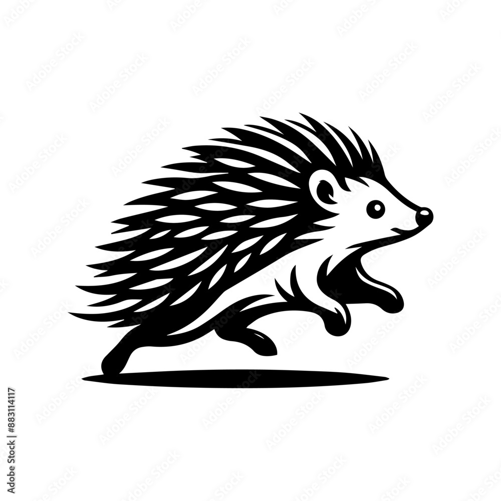 running hedgehog animal logo design running hedgehog animal logo design