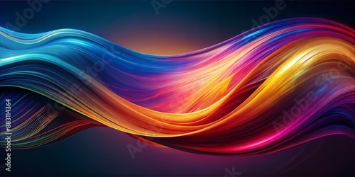 A colorful wave with a blue and orange stripe
