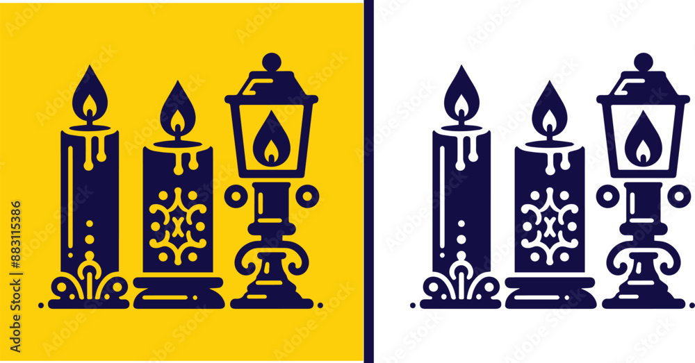 candle icon set Taper Wax light Luminary symbol collection Vector illustration candle icon set Taper Wax light Luminary symbol collection Vector illustration