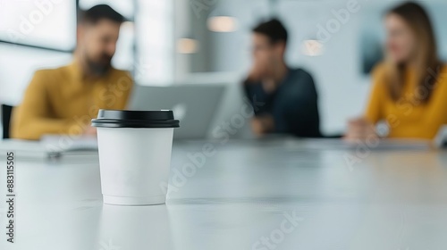 coworkers of various backgrounds collaborating on a project, selective focus, workplace inclusion, dynamic, composite, modern office backdrop