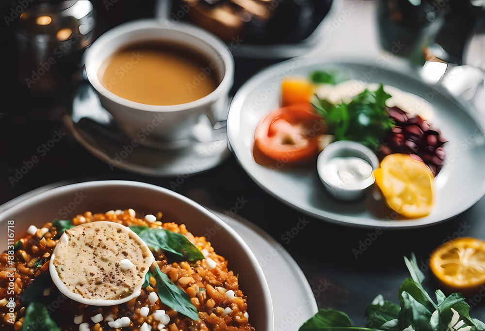 Turkish sweet food and coffee Turkish sweet food and coffee