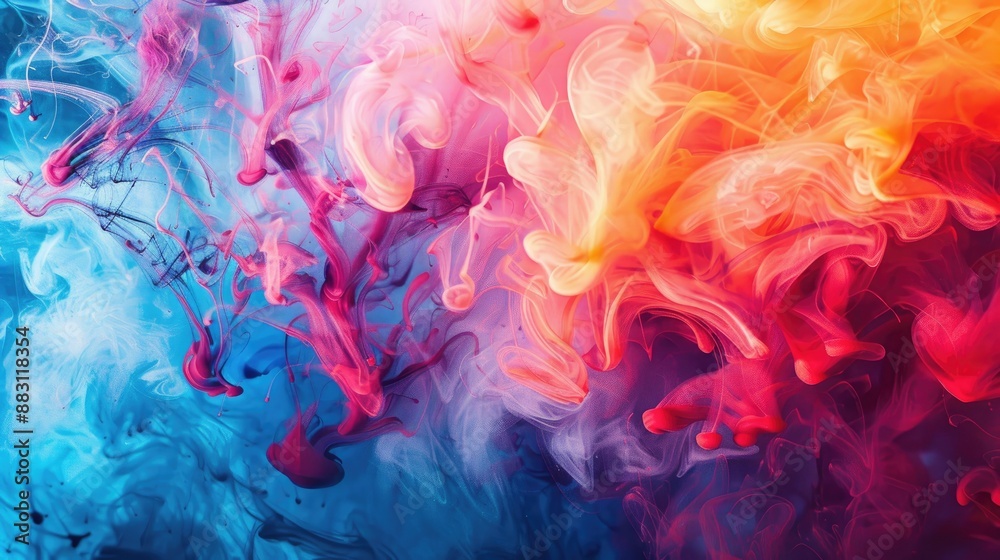 Vibrant dye swirling in water Abstract background for wallpaper or concept art Vibrant dye swirling in water Abstract background for wallpaper or concept art