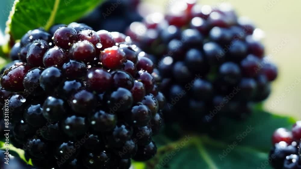 custom made wallpaper toronto digitalFresh dew-covered blackberries in natural light