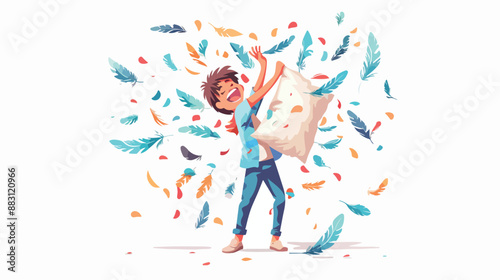 Prank Time Landing Page Template. Boy Character 