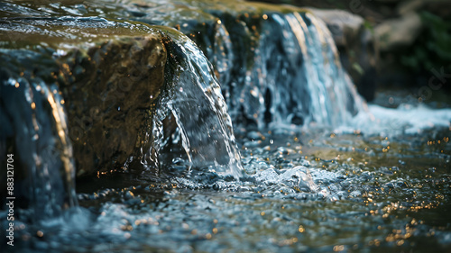 water flowing from a fountain