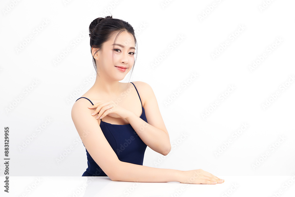 Beautiful young asian woman with clean fresh skin on white background, Face care, Facial treatment, Cosmetology, beauty and spa, Asian women portrait. Beautiful young asian woman with clean fresh skin on white background, Face care, Facial treatment, Cosmetology, beauty and spa, Asian women portrait.