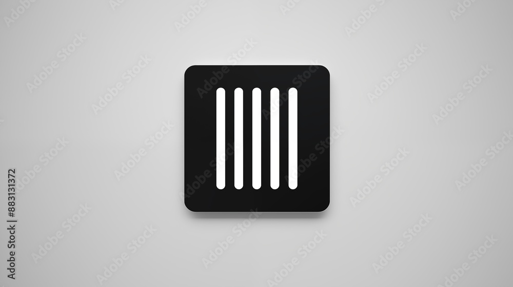 Minimalistic Icon Design: Five Vertical White Lines on Black Square Background for Modern UI/UX Minimalistic Icon Design: Five Vertical White Lines on Black Square Background for Modern UI/UX