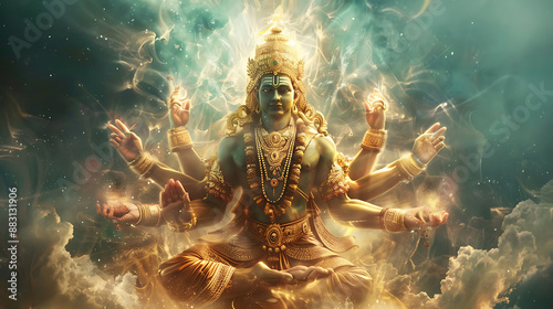 Vishnu, wallpaper, god of wealth and prosperity