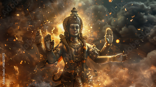 Vishnu, wallpaper, god of wealth and prosperity