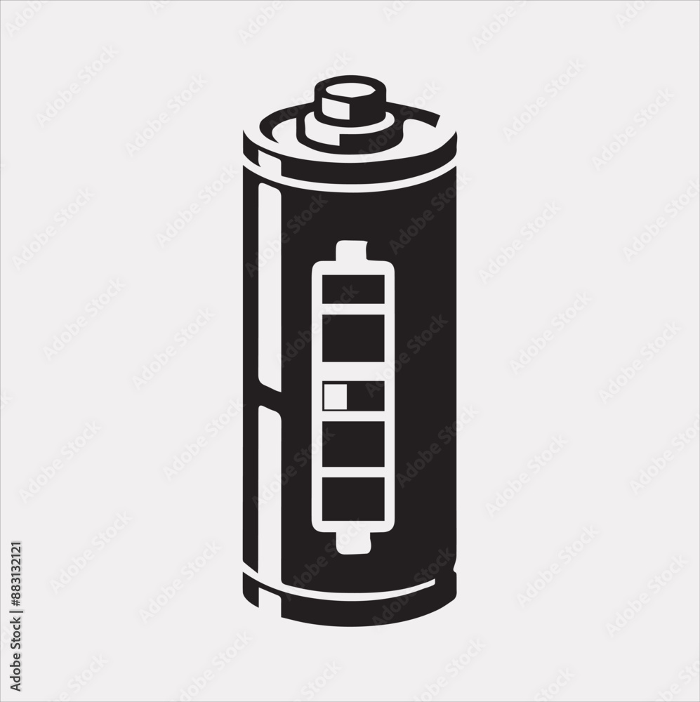 battery vector silhouette on a white background battery vector silhouette on a white background