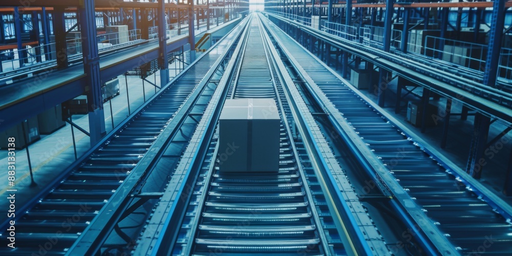 Fototapeta premium Advanced Global Supply Chain Efficiency through Cutting-Edge Warehousing and Logistics Solutions Simplifying International Business Operations