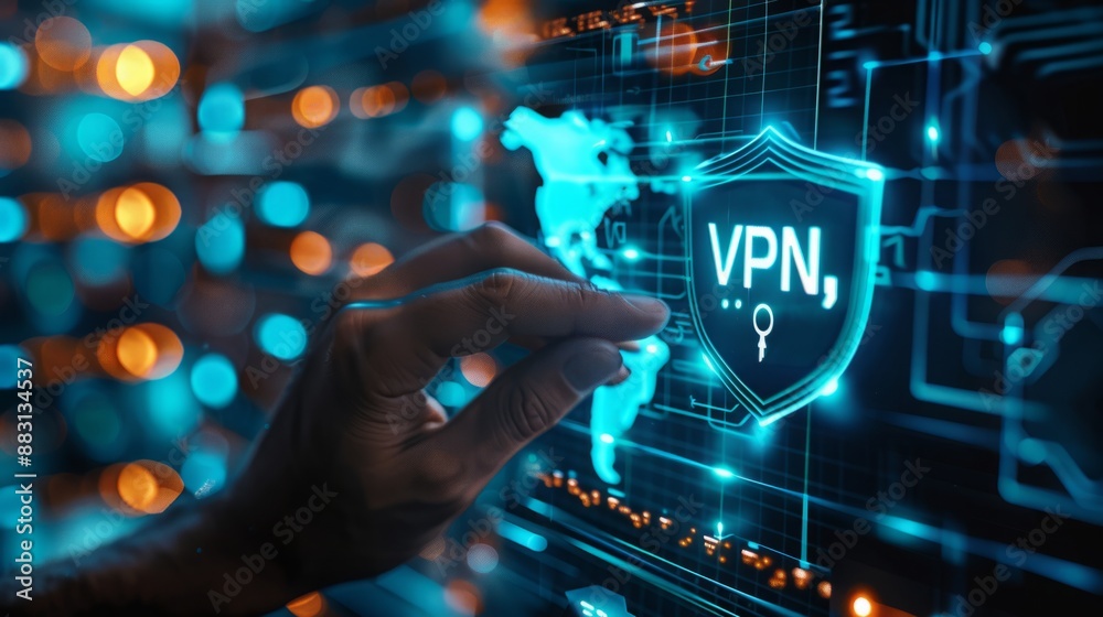 Digital Fortress: VPN and Cybersecurity Protection Concept Digital Fortress: VPN and Cybersecurity Protection Concept