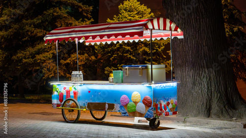 Summer Night mobile street ice cream cart