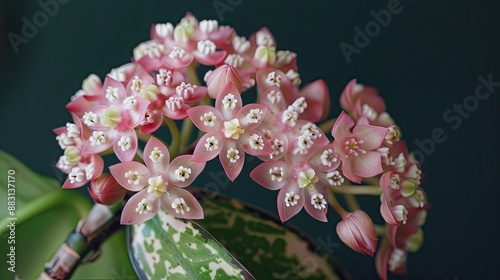 Hoya carnosa krimson queen pink leaves variegated plant photo