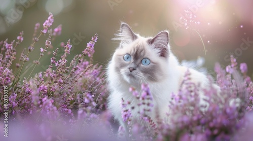 A Feline Dream in a Field of Lavender