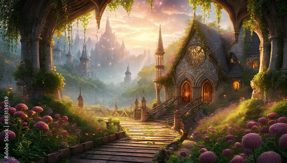 Fototapeta premium castle in the woods