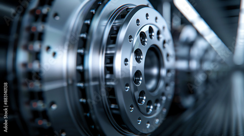 Wallpaper Mural Detailed view of the F1 car s brake calipers and ceramic discs, F1 car, braking technology Torontodigital.ca