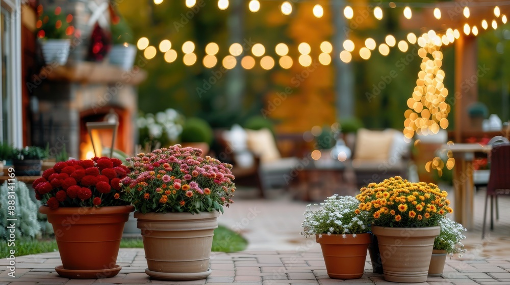 Evening Ambiance With Potted Blooms Evening Ambiance With Potted Blooms