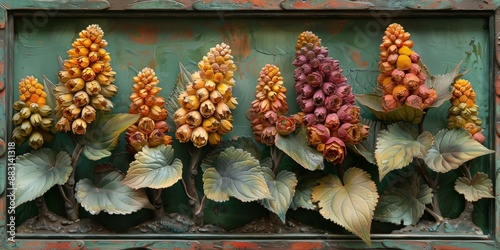 Colorful Flower Painting on Wood Panels