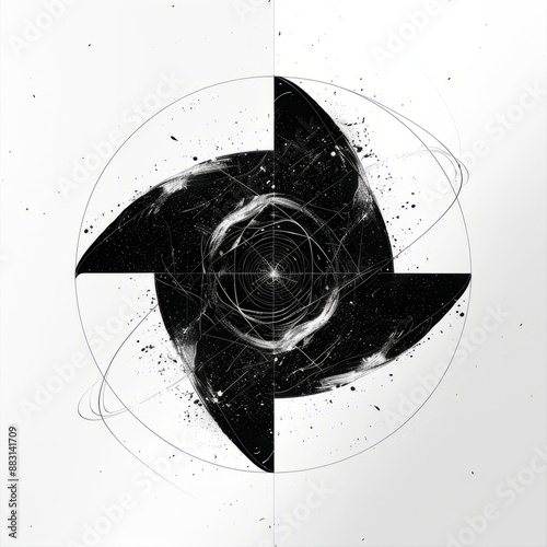 Eight Dimensional Dark Matter object Illustration black blade shape object photo