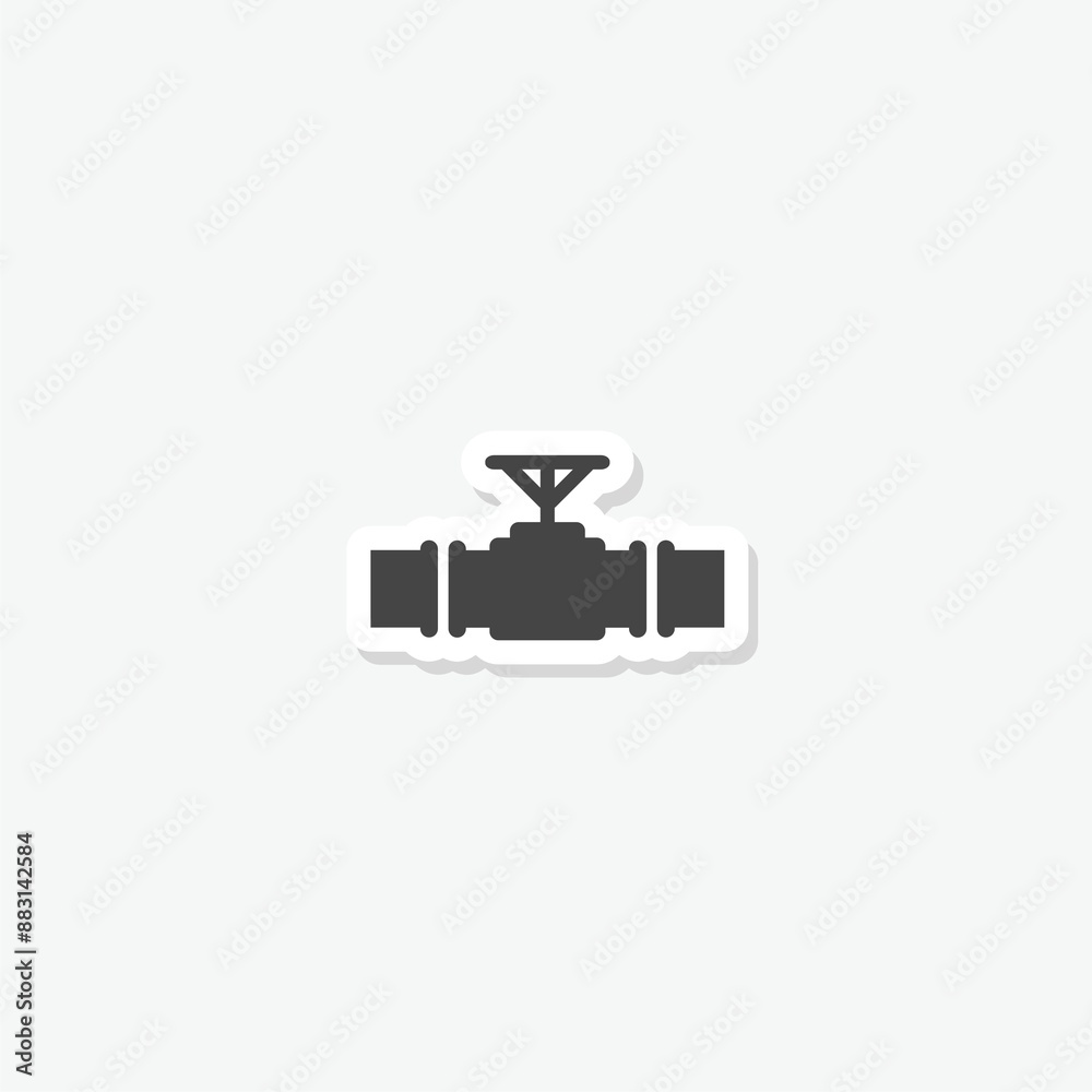 Pipe fittings icon sticker isolated on gray background