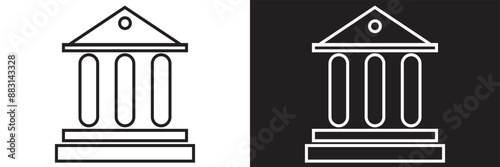 government building icon vector