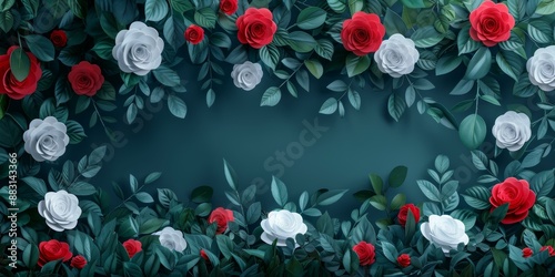 Wallpaper Mural Floral Design Wallpaper with Roses and Greenery Torontodigital.ca
