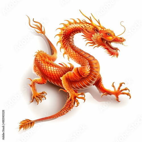 3D dragon in white background vector image