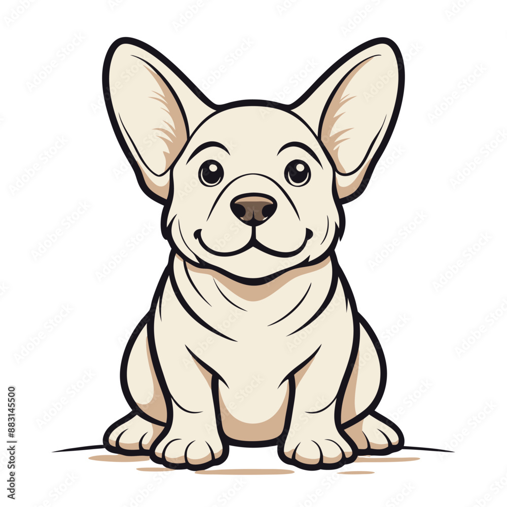 Playful dog in continuous line art drawing style. Puppy playing minimalist black linear sketch isolated on white background. Vector illustration