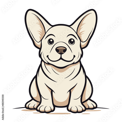 Playful dog in continuous line art drawing style. Puppy playing minimalist black linear sketch isolated on white background. Vector illustration