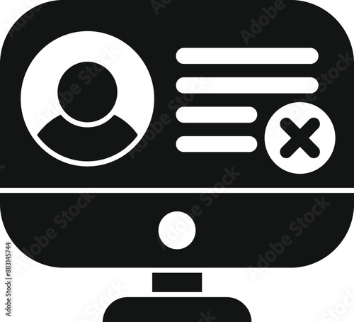 Computer screen showing a user profile being deleted, highlighting the concept of online privacy and data security
