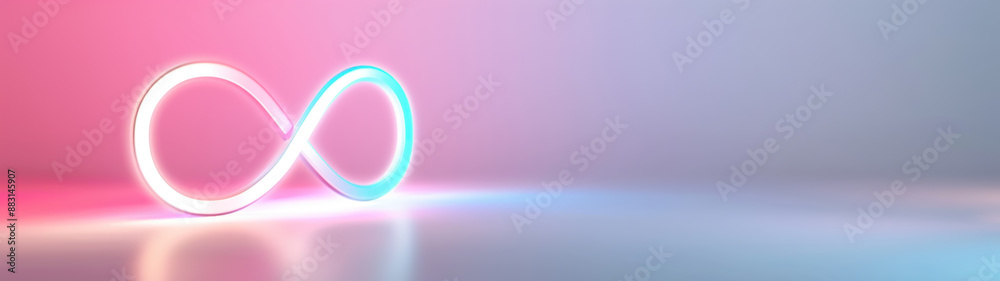 Neon Infinity Symbol Close-up Realistic Photograph Neon Infinity Symbol Close-up Realistic Photograph