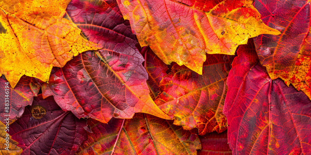 Banner with colorful fall leaves Banner with colorful fall leaves