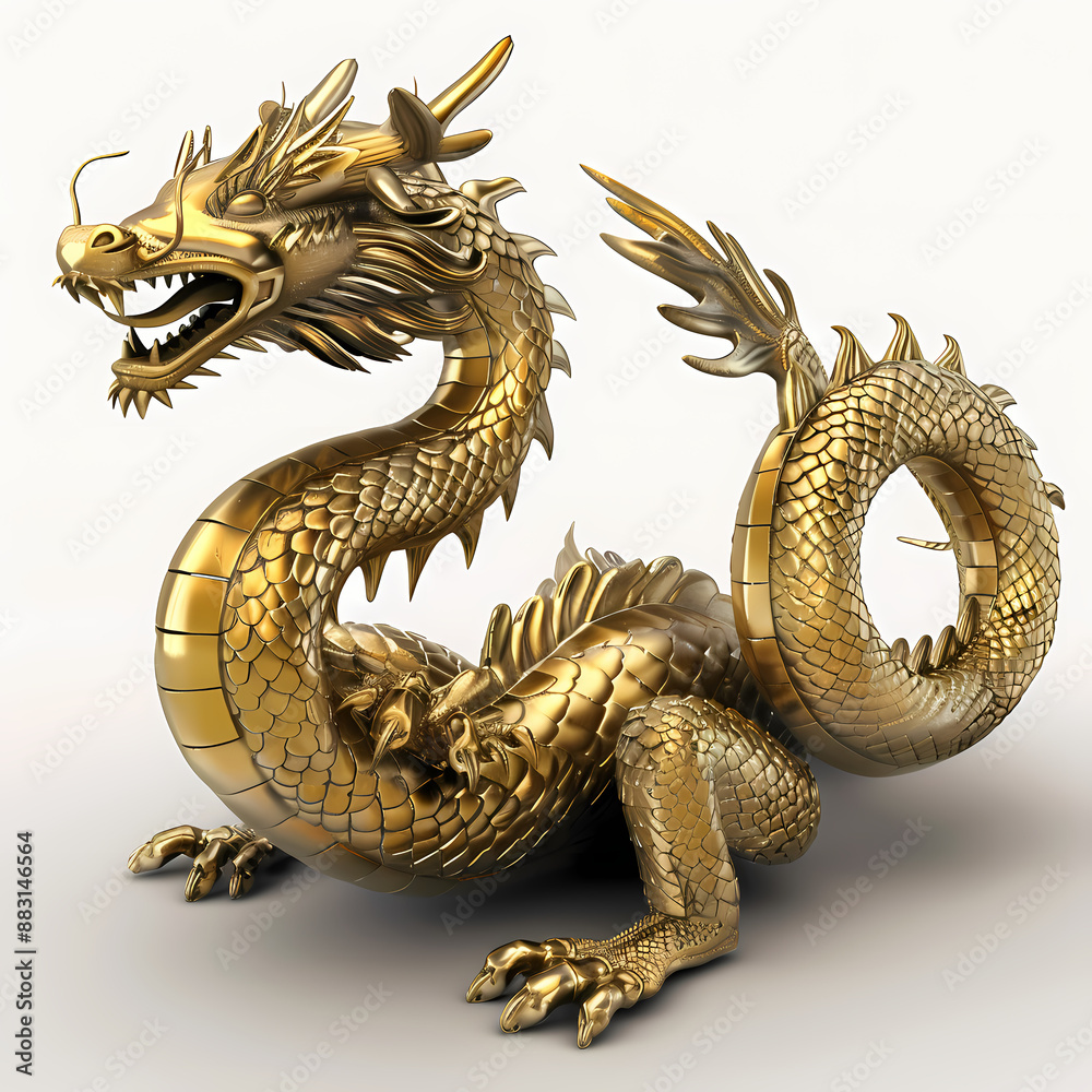 Fototapeta premium 33D dragon in white background vector image