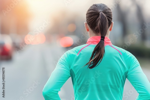 Runners backside as they take on a marathon race, taskoriented and resilient photo