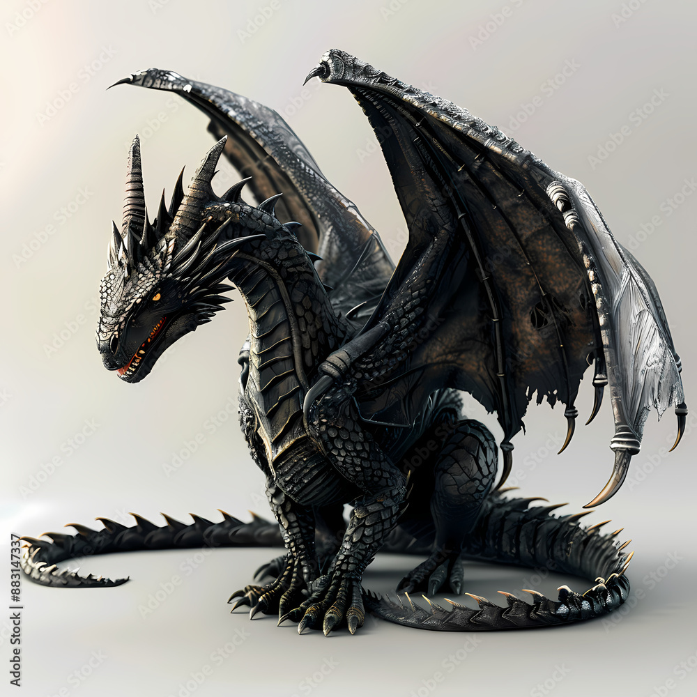 33D dragon in white background vector image 33D dragon in white background vector image