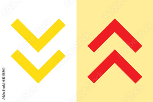 Arrow icon chevron doodle black line graphic design. Vector isolated on white background. Vector illustration.