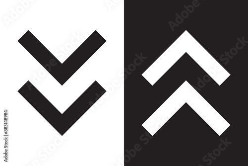 chevron-bottom up and down icon. Black icon. Black line icon. Business icon.