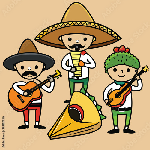 Mexican food vector illustrations photo