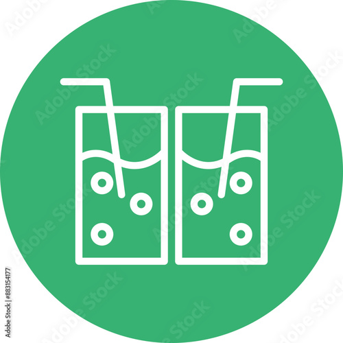 Drinks Vector Line White Circles Multicolors